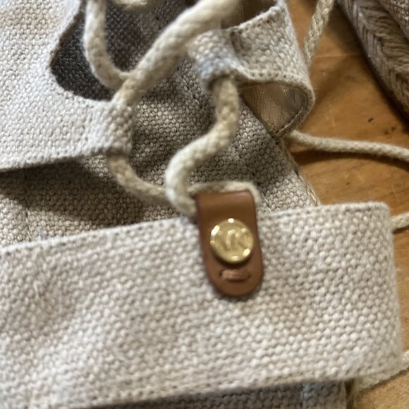 Michael Kors Woman's McKenna Lace Up Sandal Natural 8.5 Espadrille Gladiator - Picture 11 of 12